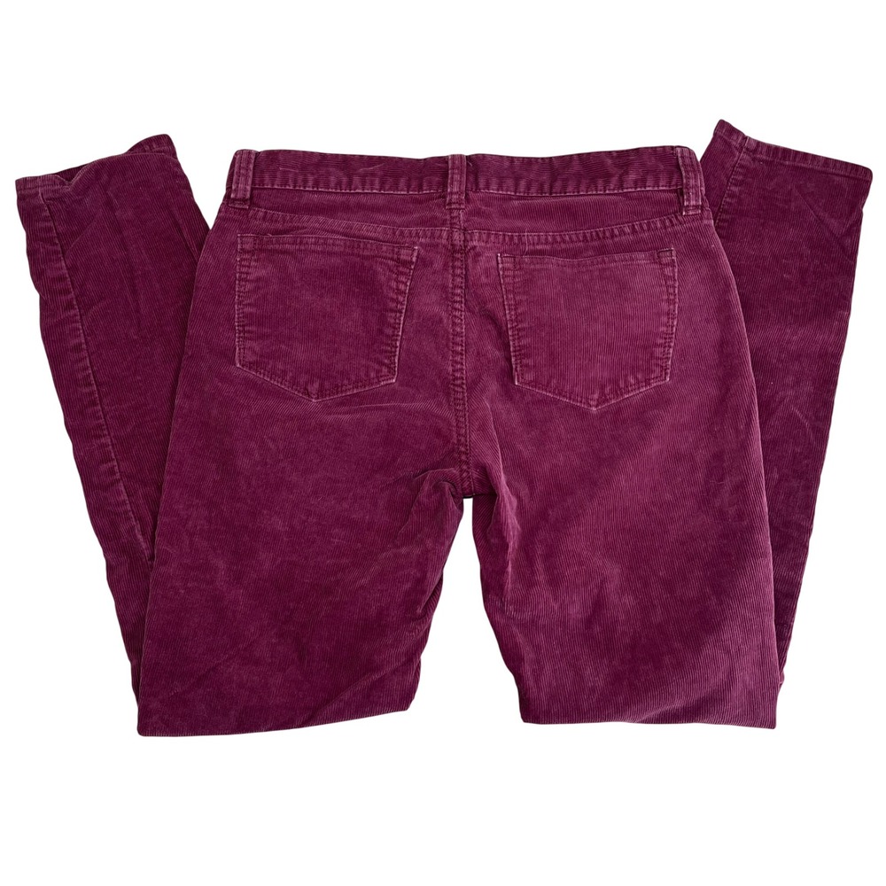 J.Crew Corduroy Pants Women Small 26 Burgundy‎ Stretch Skinny Leg Cotton - Picture 4 of 9